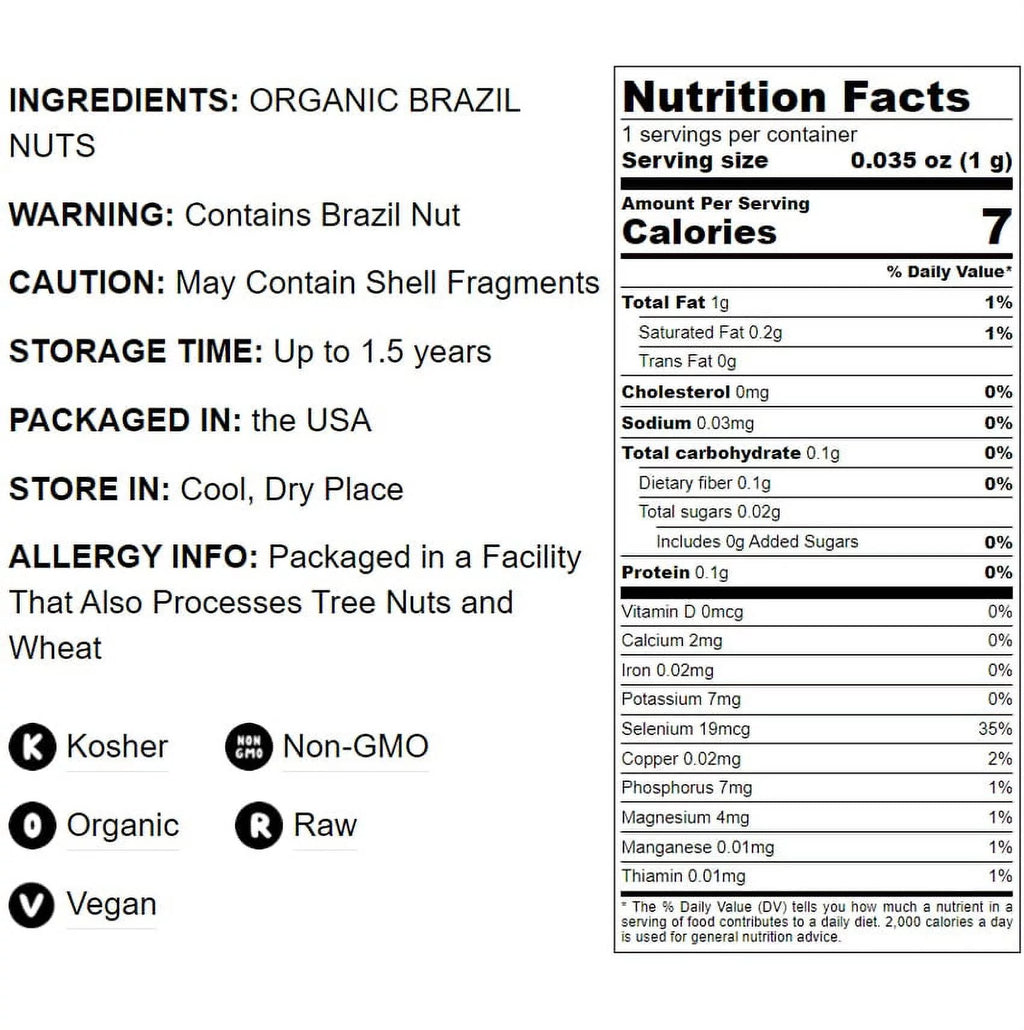 Organic Brazil Nuts, 12 Pounds F6683