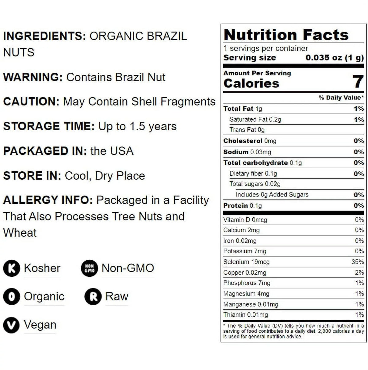 Organic Brazil Nuts, 12 Pounds F6683
