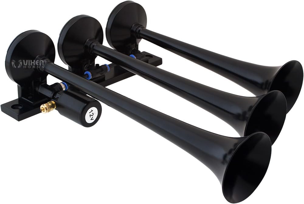 Train Horn Kit with 150psi Air Compressor, 1.5 Gallon Tank, 3 Trumpets Y9024