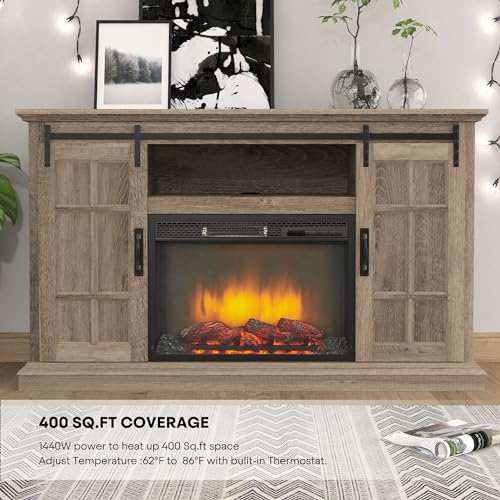 White 43 Inch Electric Fireplace with Mantel A851581