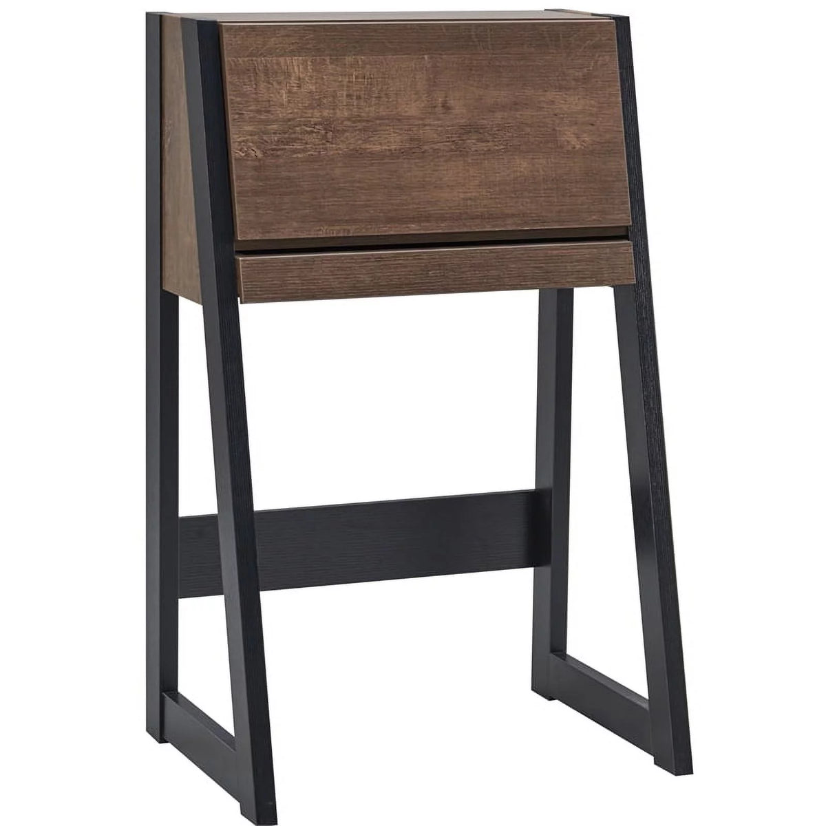Walnut Oak Brown/Black Wood Secretary Desk R756003
