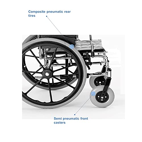 22 Inch Seat Manual Bariatric Folding Wheelchair U96740