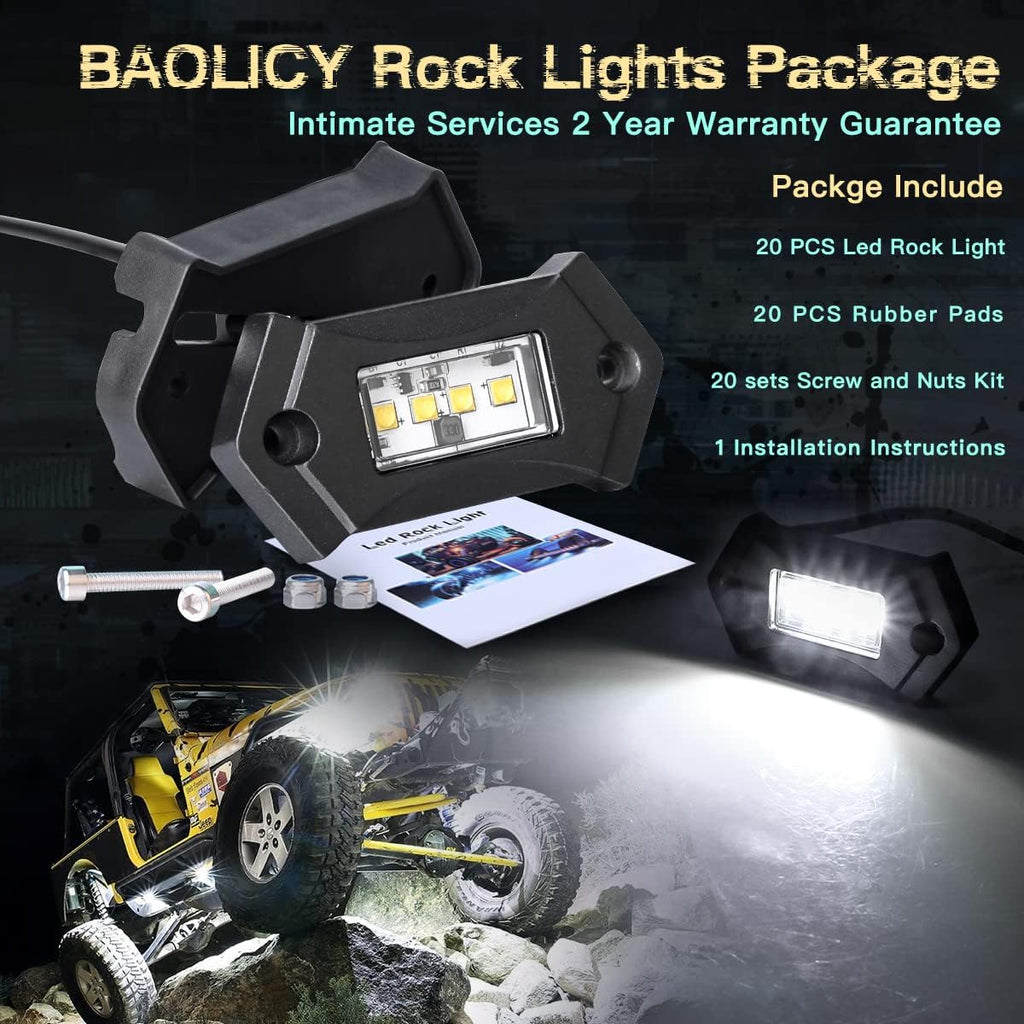 White LED Rock Lights IP68 Waterproof 12Pods X96361