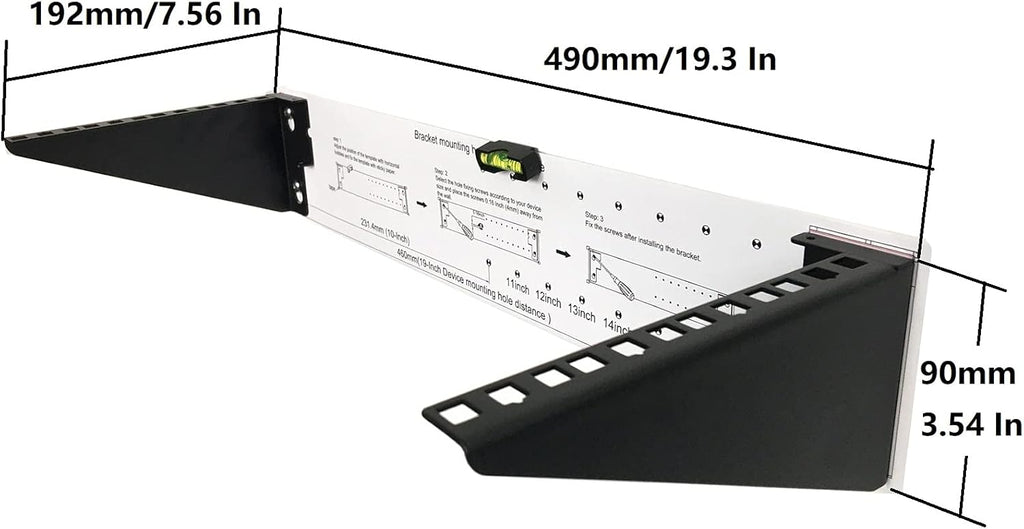 2U Foldable Cold Rolled Steel Vertical Wall Mount Rack G8726