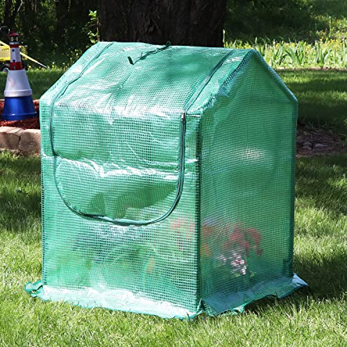 Green 4' x 3' Mini Greenhouse Tent with Steel Tube Frame O885230