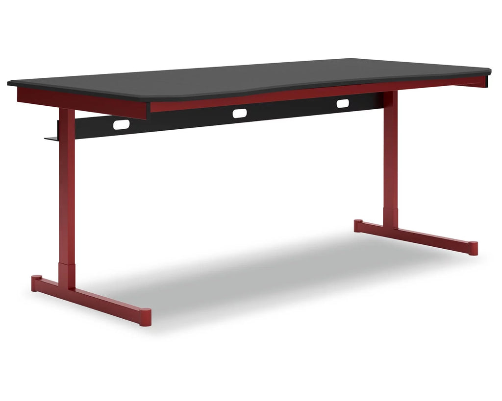Home Office Desk Red/Black D756926
