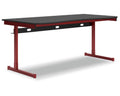 Home Office Desk Red/Black D756926