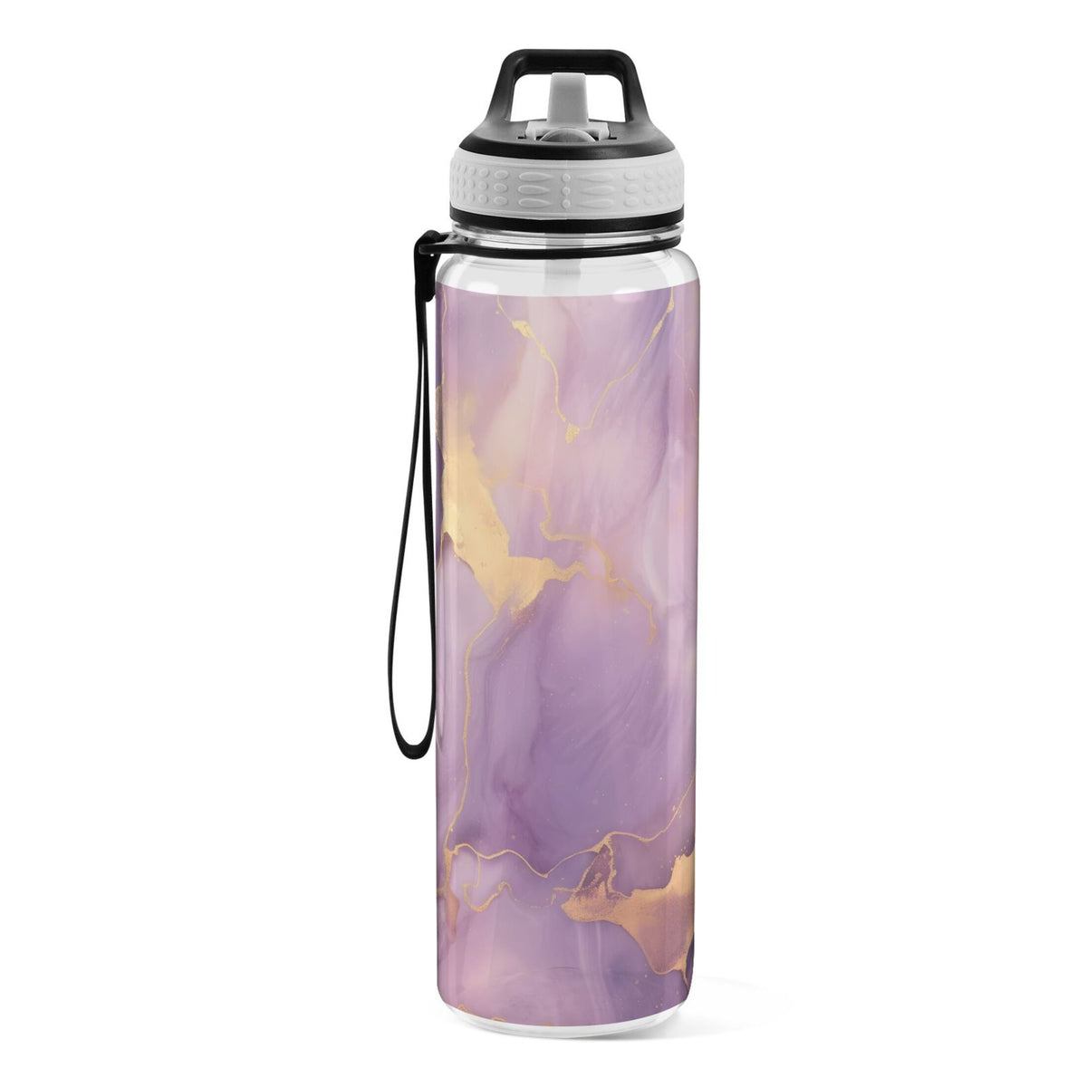 Purple and Gold Marble 32oz Tritan Leakproof Sports Bottle with Straw F567