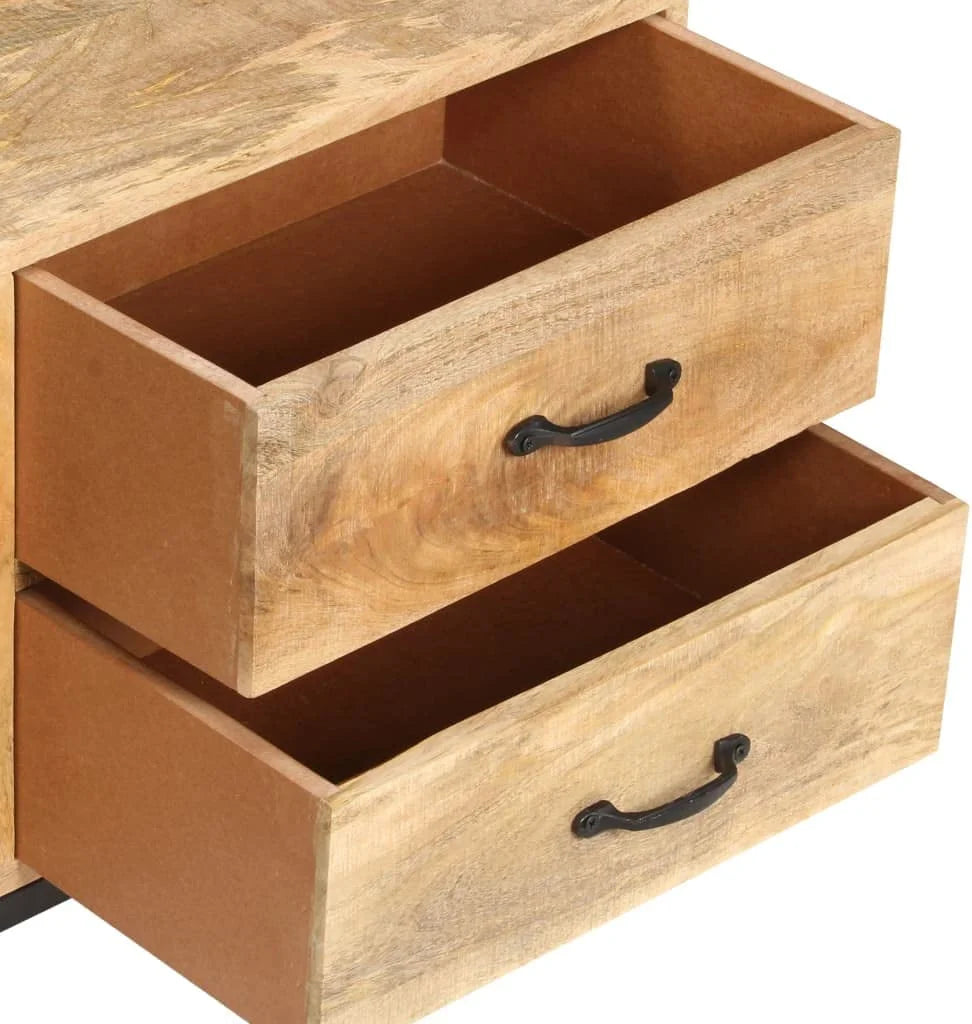 Solid Mango Wood TV Stand with Iron Tube Legs I2275