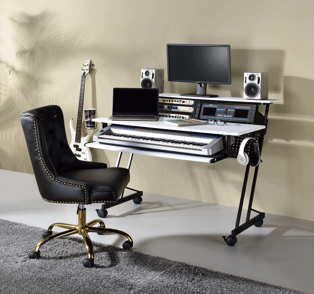 White & Black Computer Desk W97875