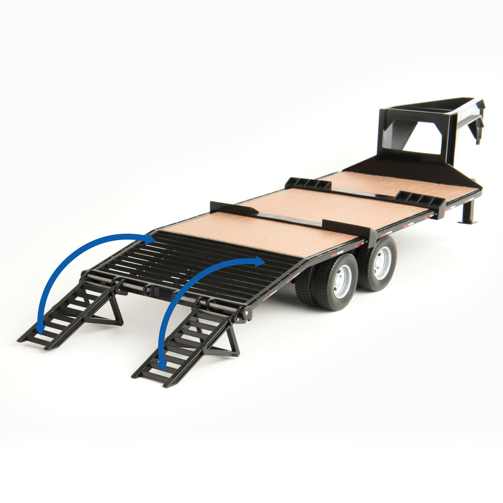 1:16 Scale Ram 3500 with Gooseneck Trailer and Case Construction SV280 Skid Steer Q983