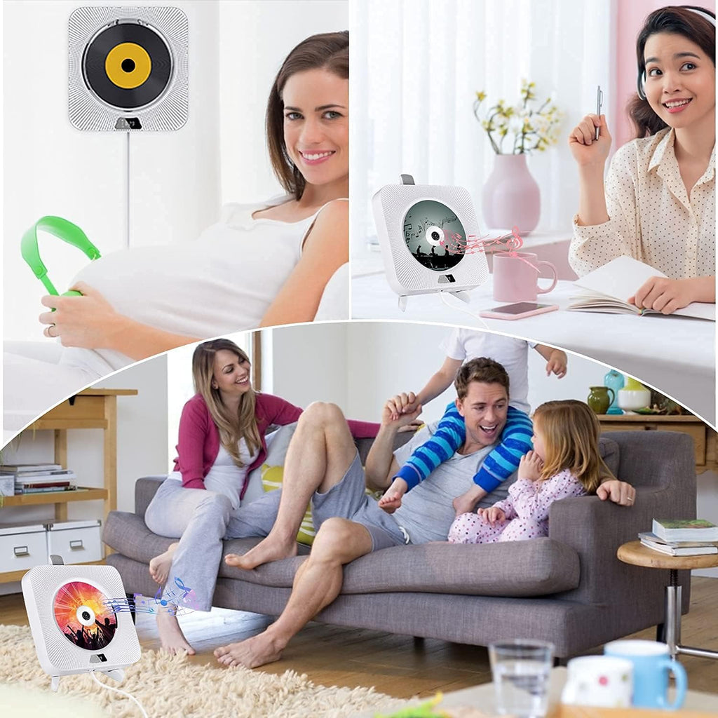 Portable CD Player with Bluetooth, FM Radio, Built-in Speakers, USB Port, AUX Input, LCD Display, Pack of 2 O3669
