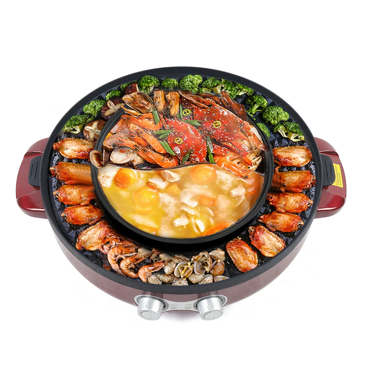 2 In 1 Electric Grill & Hot Pot 2200W U537330