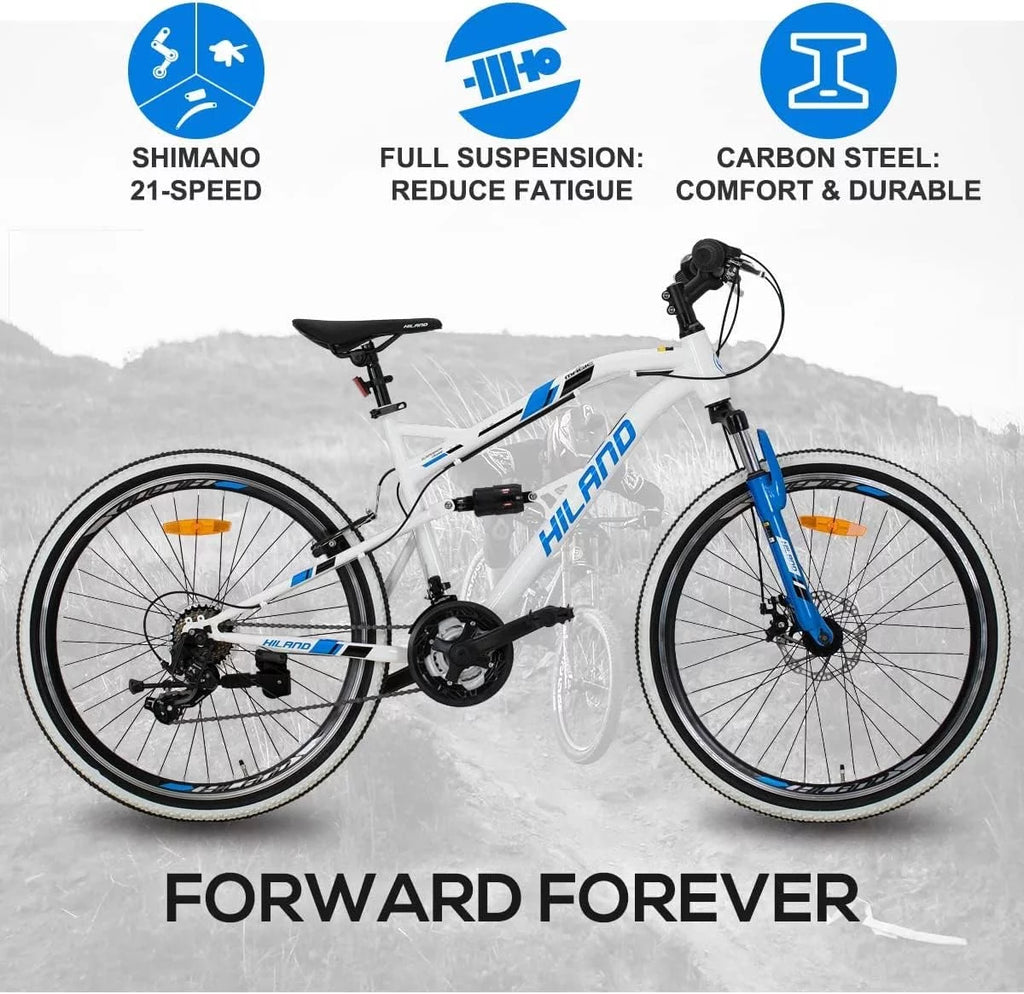 26 Inch Full-Suspension 21 Speeds Disc-Brake Mountain Bike Y364409