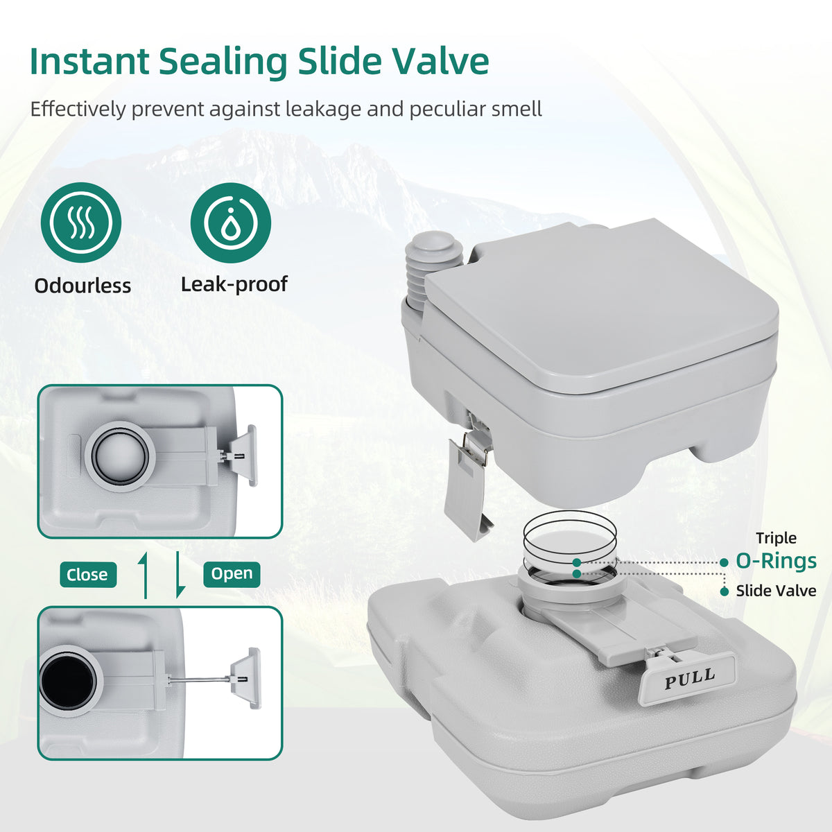 3.2 Gallon Portable Toilet with Press Flush Pump T719723