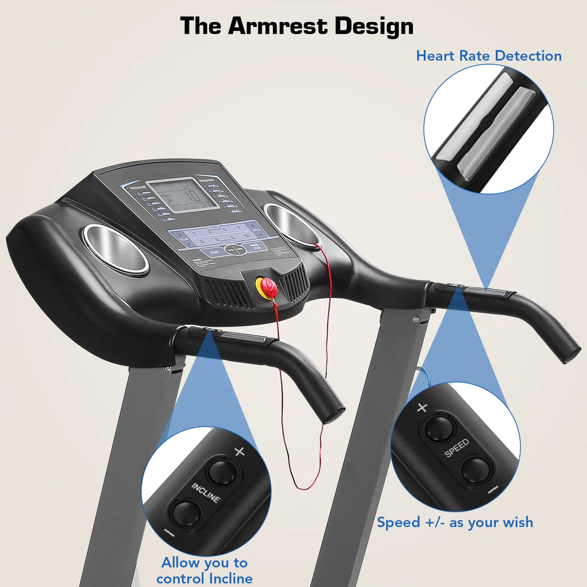 Folding Treadmill 2.5 Horse Power 15 Preset Programs B514