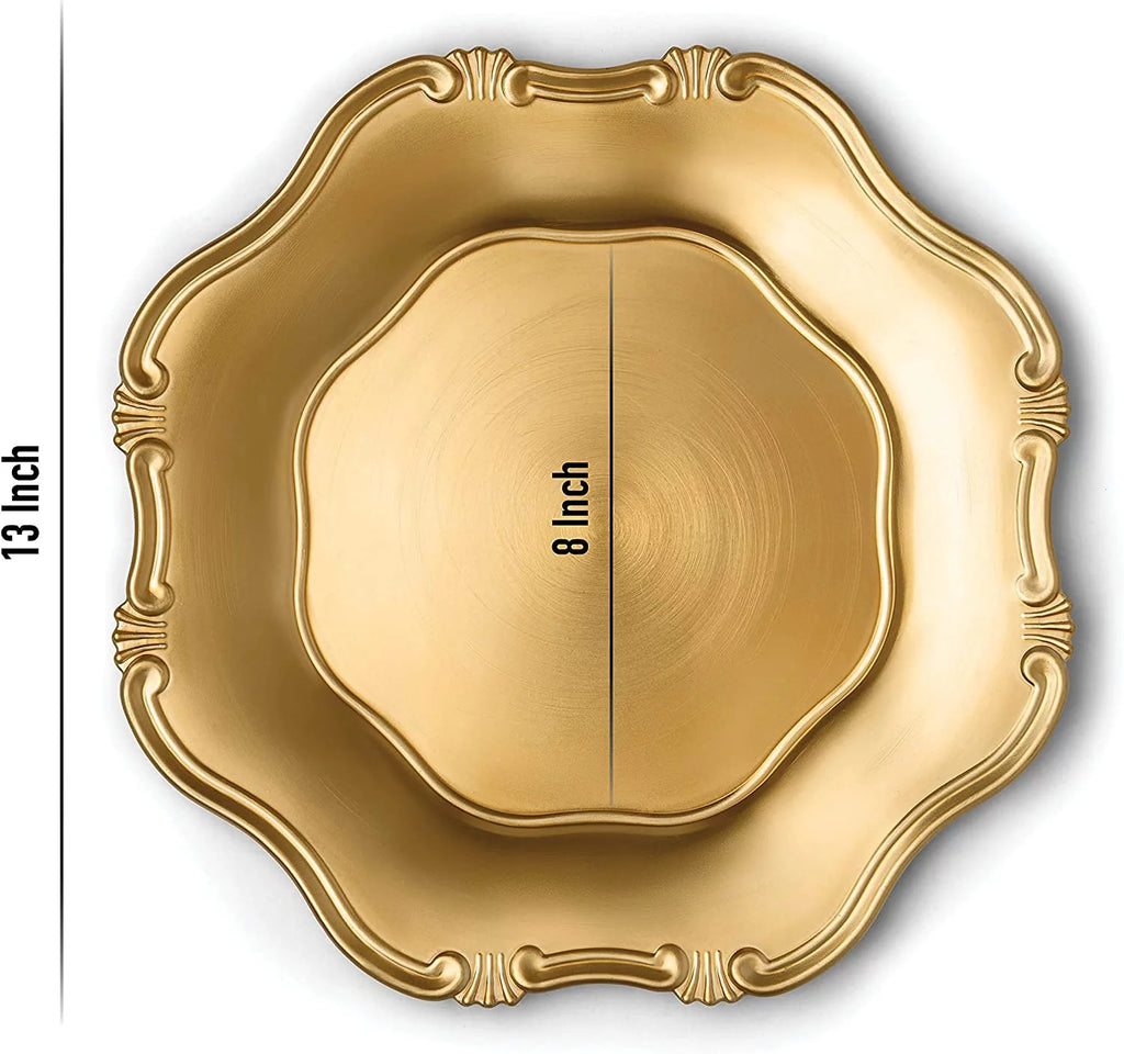 Gold Charger Plates Set of 6 E708