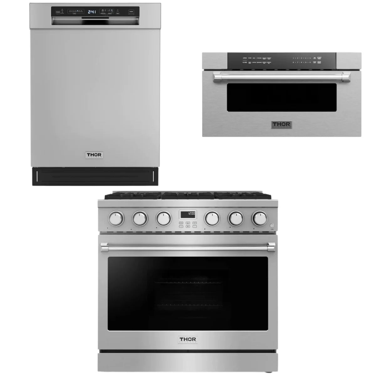 36 Gas Range, Dishwasher and Microwave A67287