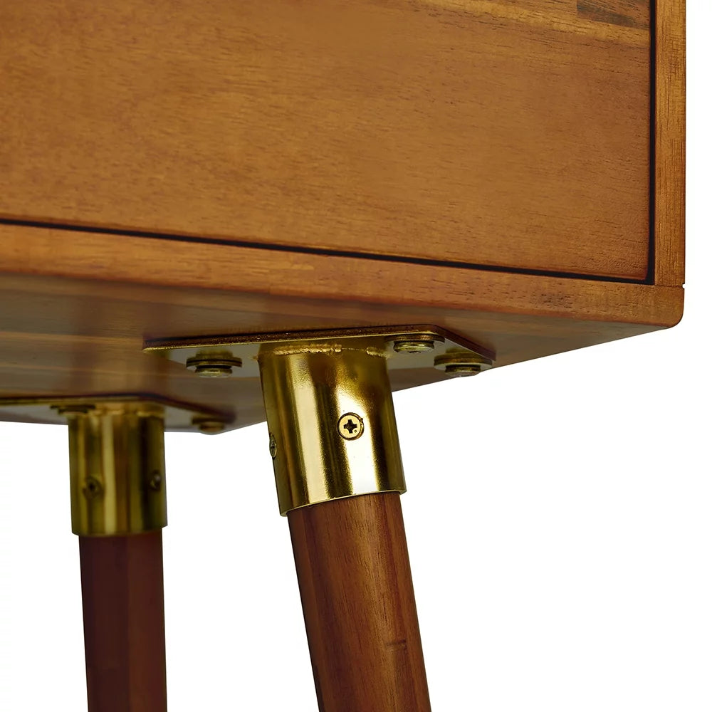 Solid Acacia Wood Nightstand L747651
