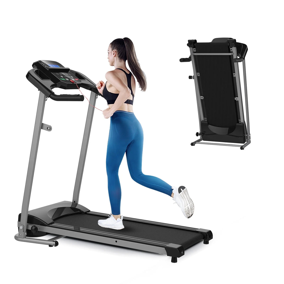 Folding 1.5HP Electric Treadmill Black Z967