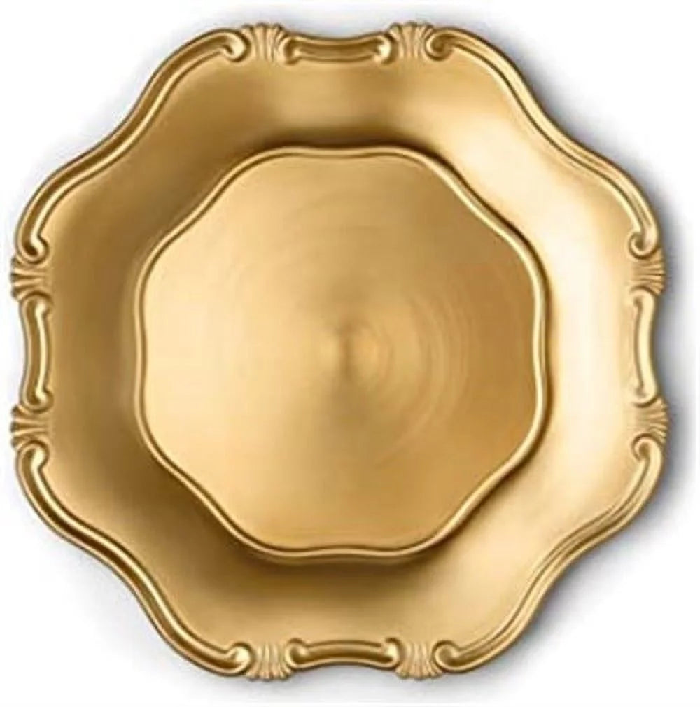 Gold Charger Plates Set of 6 E708