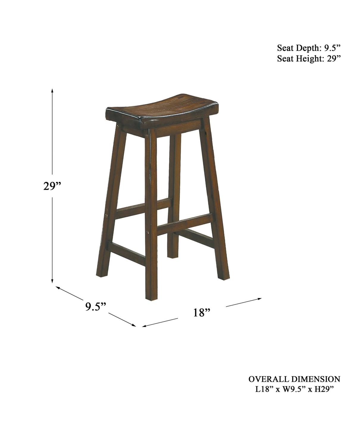 Cherry 29 inch Stool Set of 2 U46130