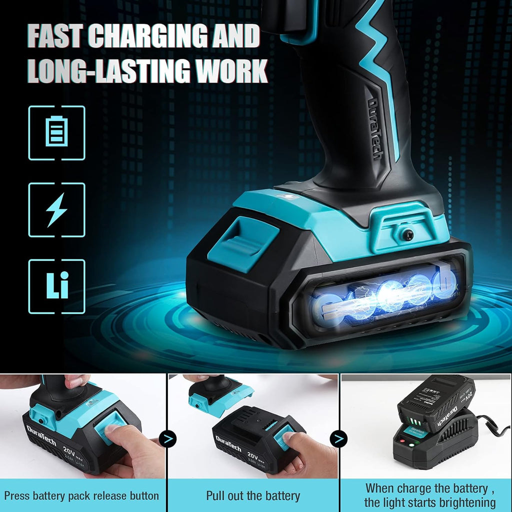 20V Cordless Drill Driver Set with 1/2” Keyless Chuck, 16pcs Drill Bits, Pack of 2 X327