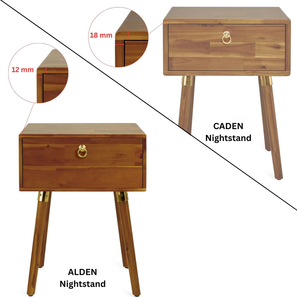 Solid Acacia Wood Nightstand L747651