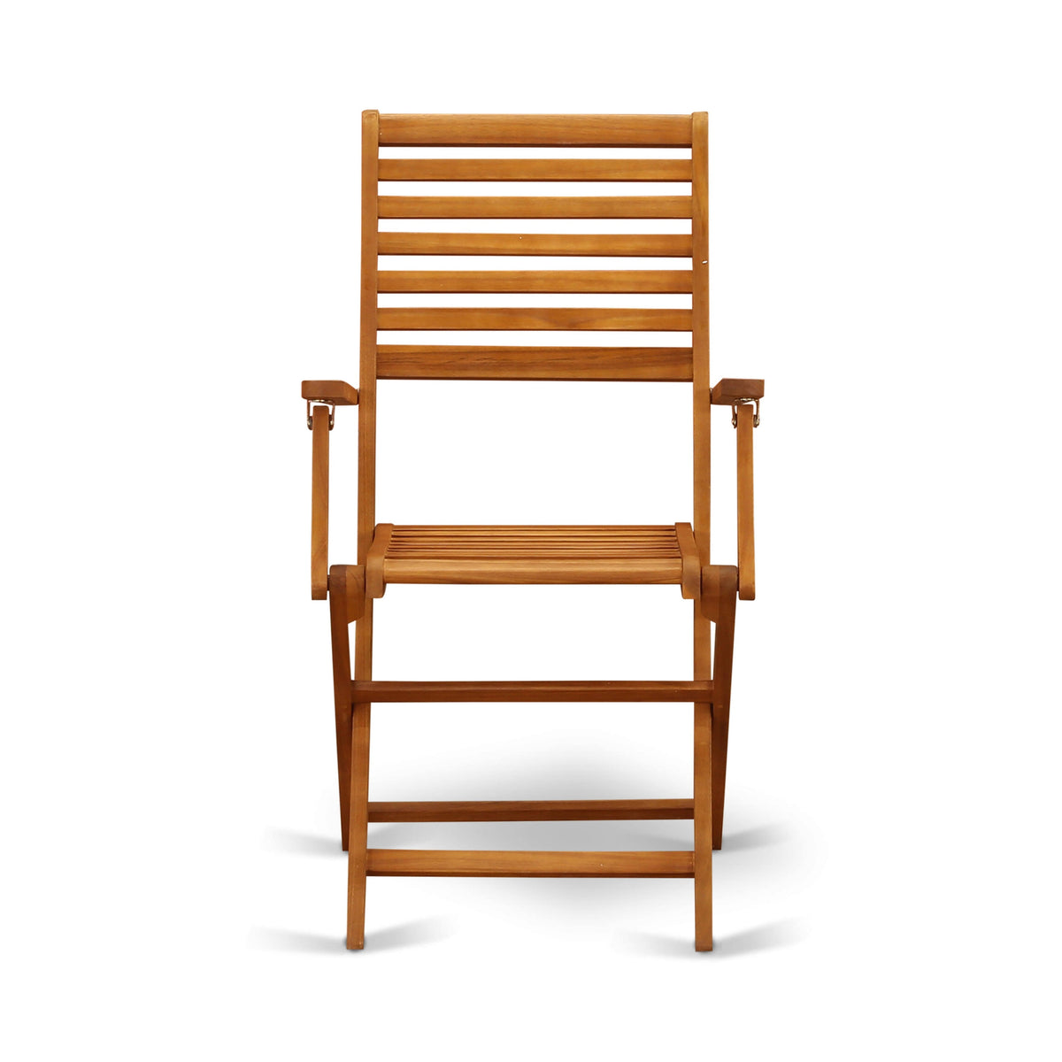 Set of Two Solid Acacia Wood Folding Chair with Arm Rest M6499