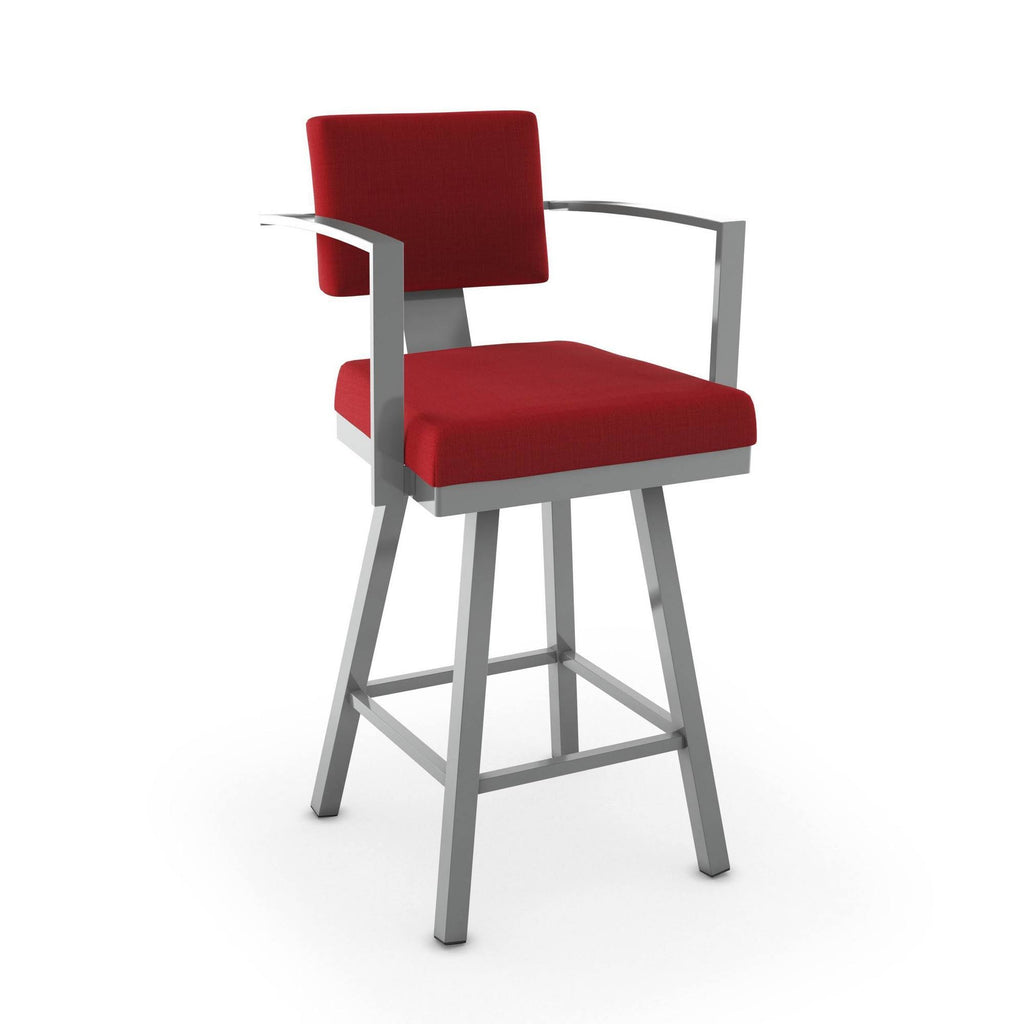 Red Swivel Counter Stool with Arms 26 in. G63968