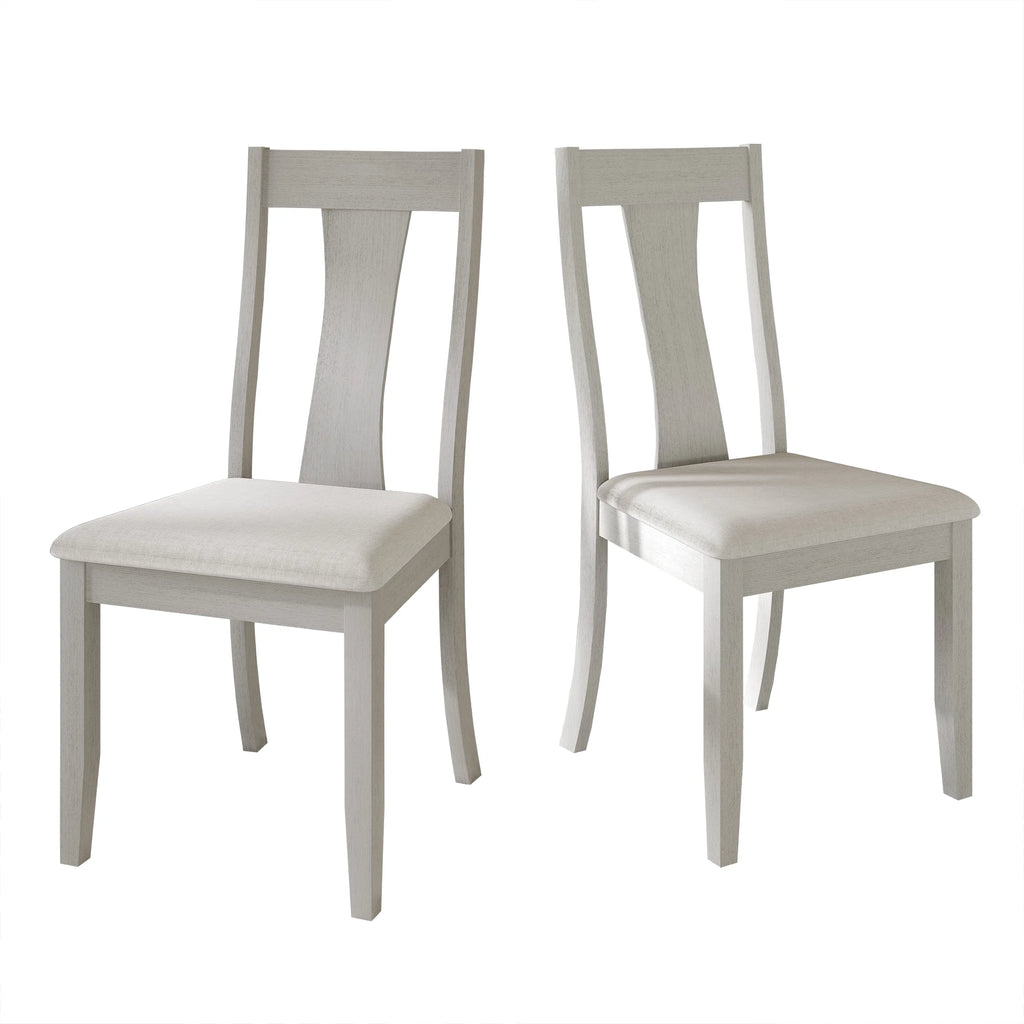 Minimalist Wooden Dining Chair Set of 2 White R2904