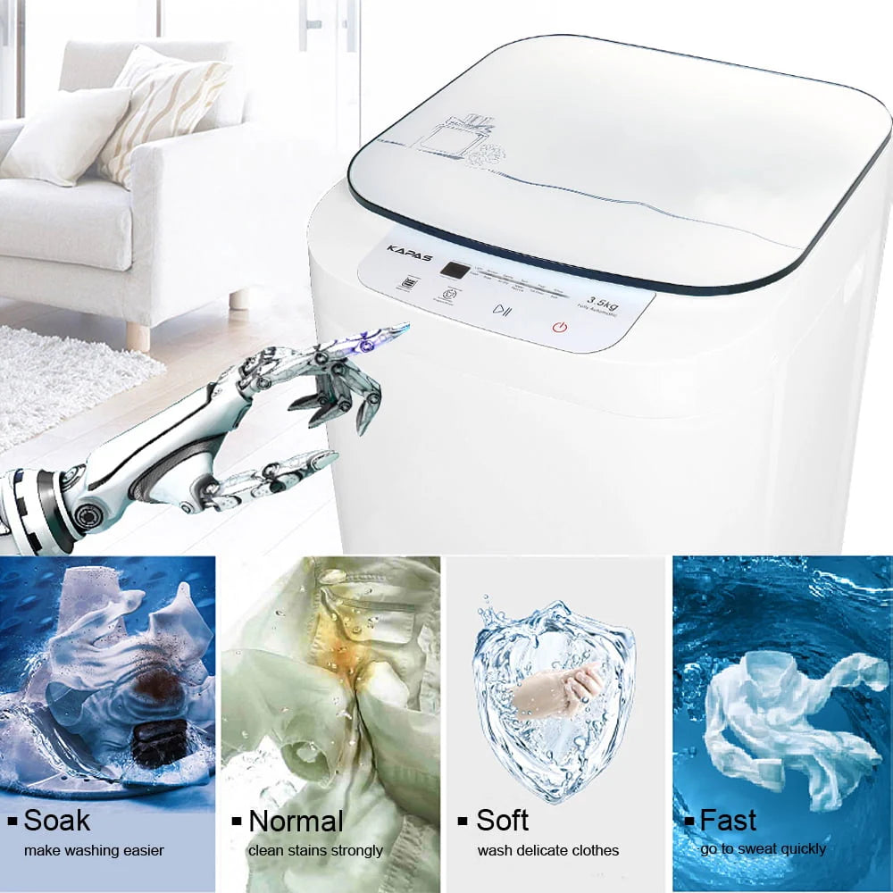 Fully Automatic 2-in-1 Washer & Dryer Machine 8 lbs. Capacity White C8535
