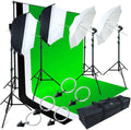 Photo Video Studio Light Kit with 3 Color Backdrops C387