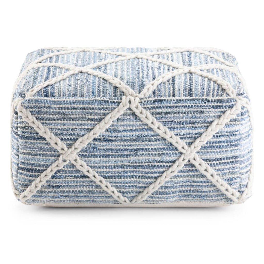 Natural/Blue Pouf N218