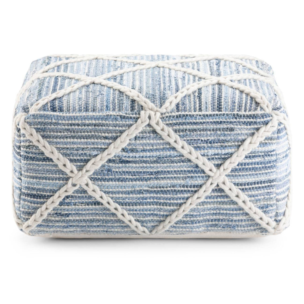 Natural/Blue Pouf N218
