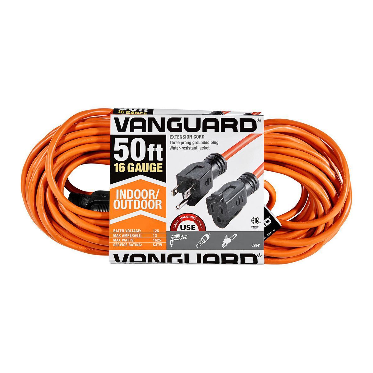 50 ft. 16/3 Gauge Indoor/Outdoor Extension Cord, Orange J966716