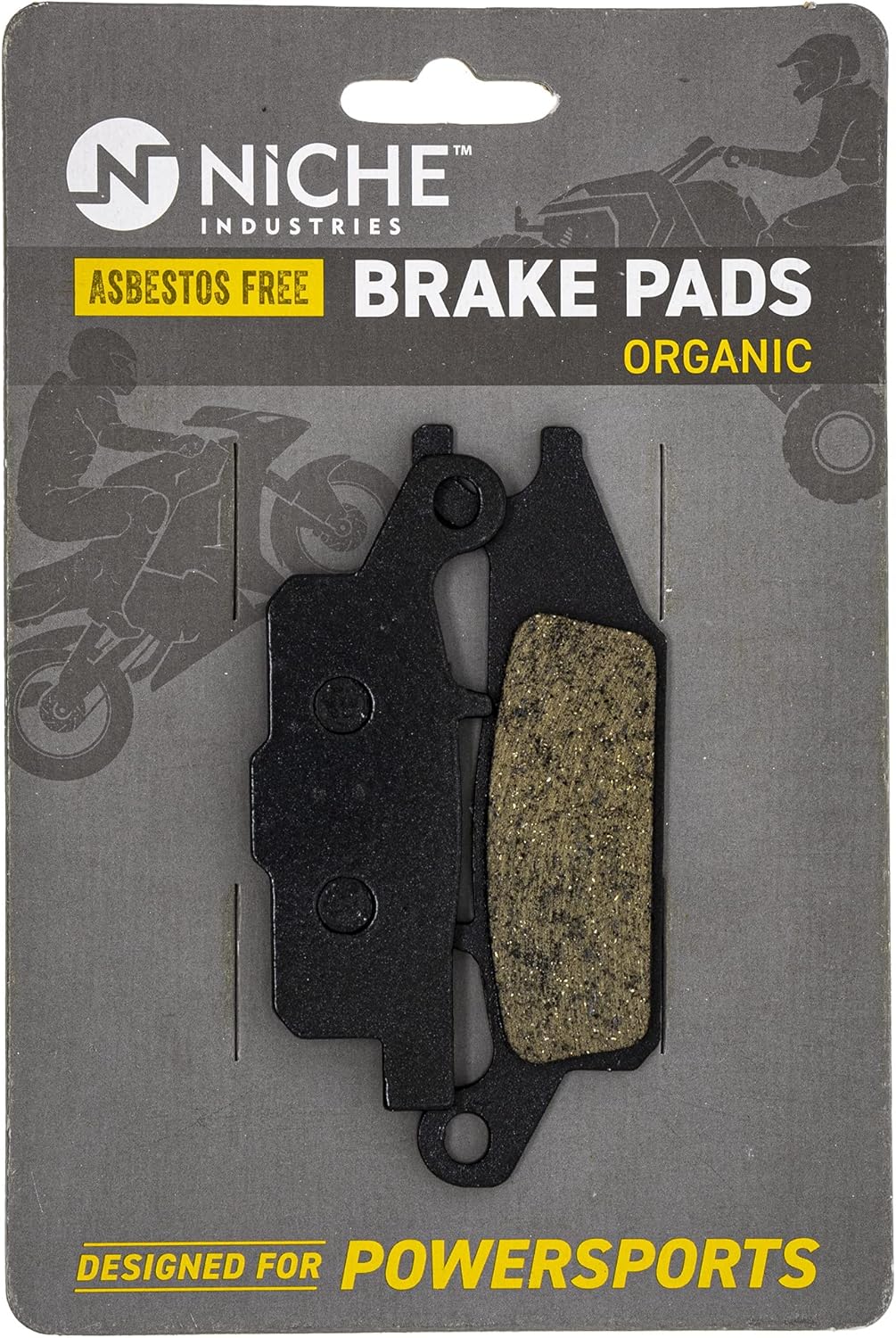 Brake Pad Kit for Yamaha Grizzly 700 550, Organic, Pack of 2 L96634