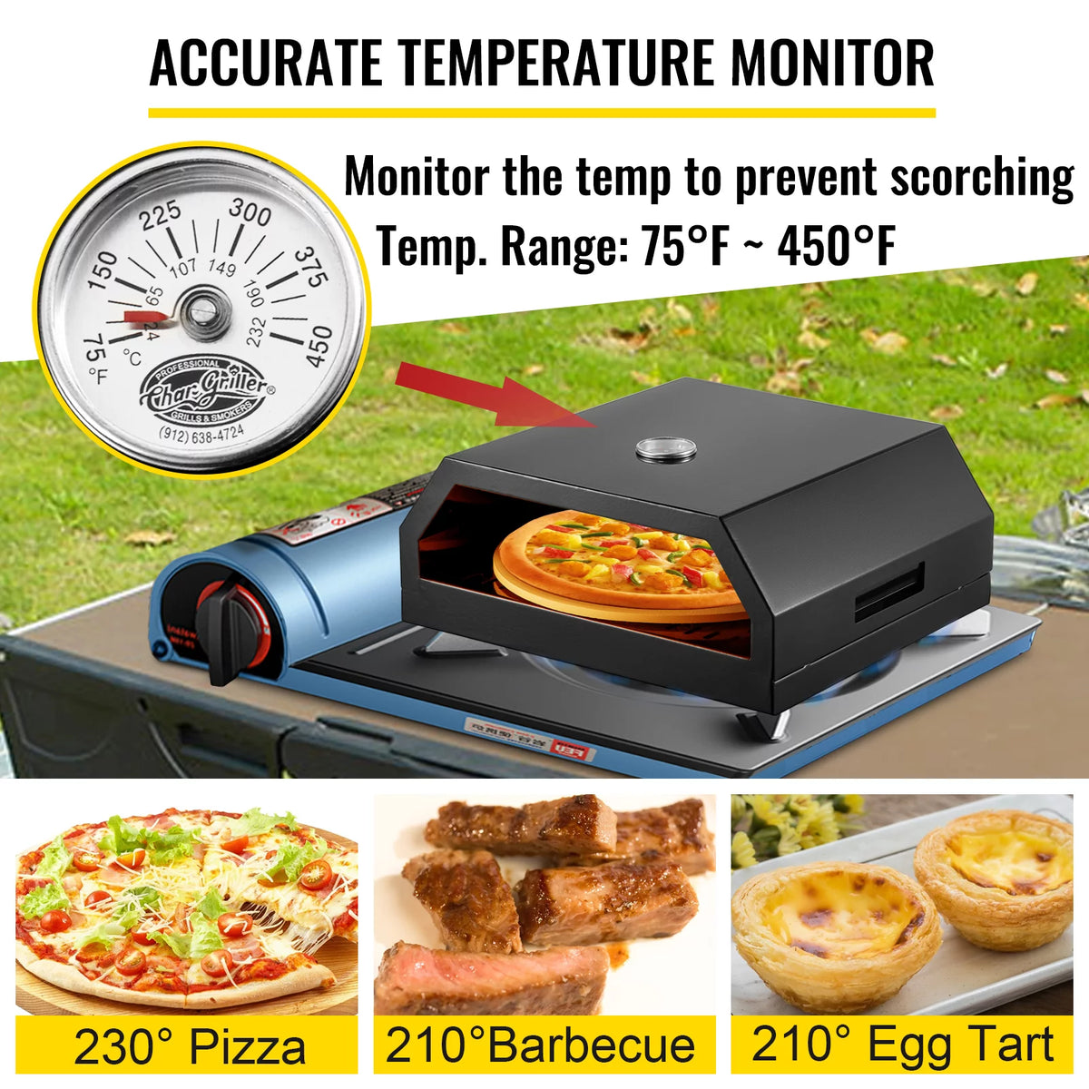 Stainless Steel Outdoor Pizza Oven with 12 Pizza Stone and Baking Tools N2702