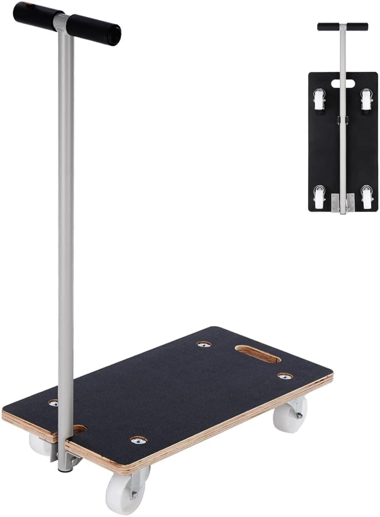 Collapsible Wood Platform Dolly with Handle, 441-lb Load Capacity I205