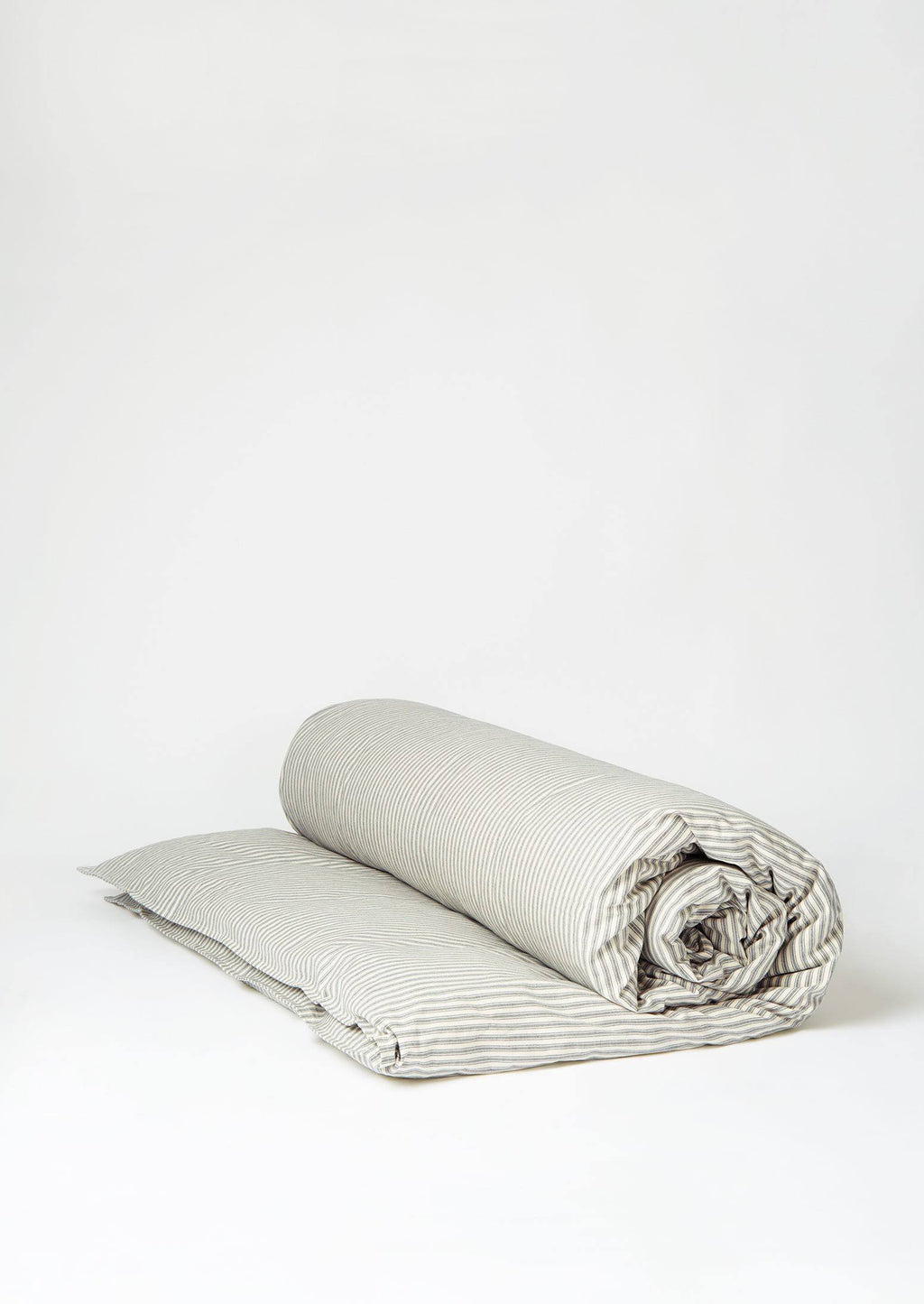 Ecru/Graphite Organic Cotton Stripe Duvet Cover N824