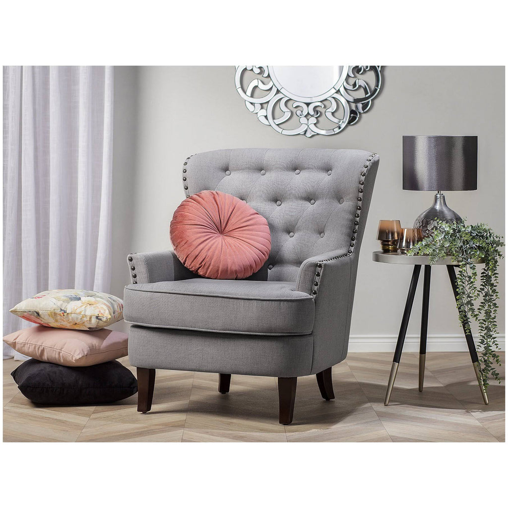 Fabric Wingback Chair Gray O97243