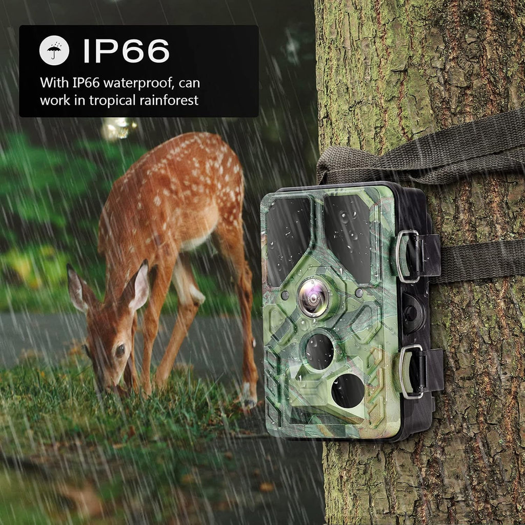 WiFi Trail Camera with Night Vision 65FT Motion Activated IP66 Waterproof Hunting Camera K458597