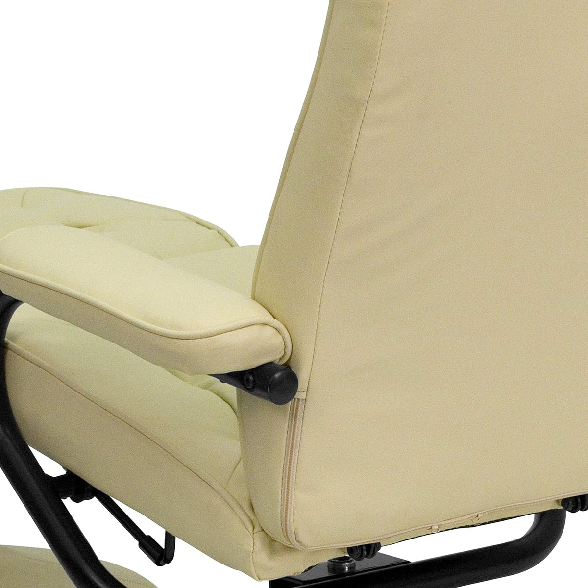 Cream Leathersoft Recliner/Ottoman Q88169