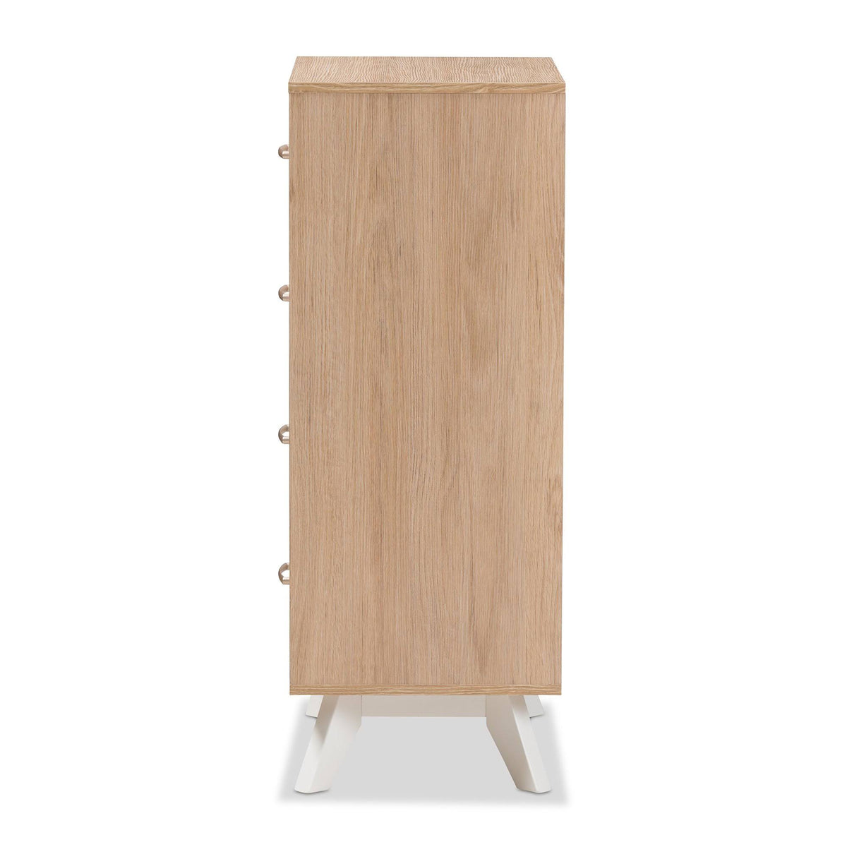 Natural Oak and Whitewashed Wood 4-Drawer Chest D23313