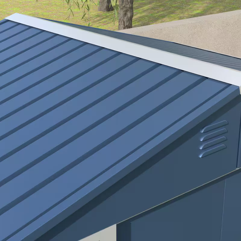 Blue Metal Outdoor Storage Shed with Air Vents U782795