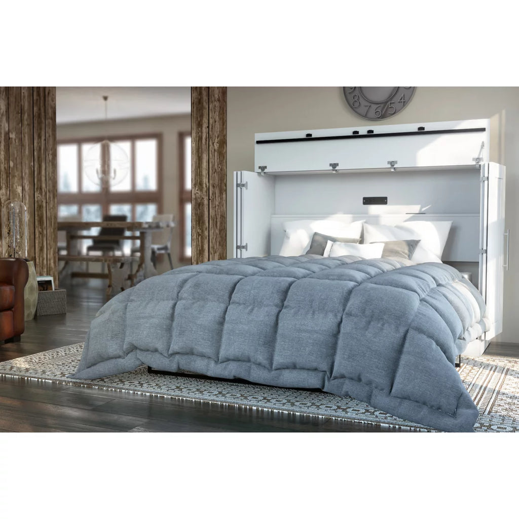 White Full Cabinet Bed with Mattress H3570