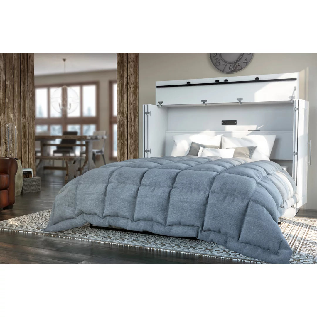 White Full Cabinet Bed with Mattress H3570