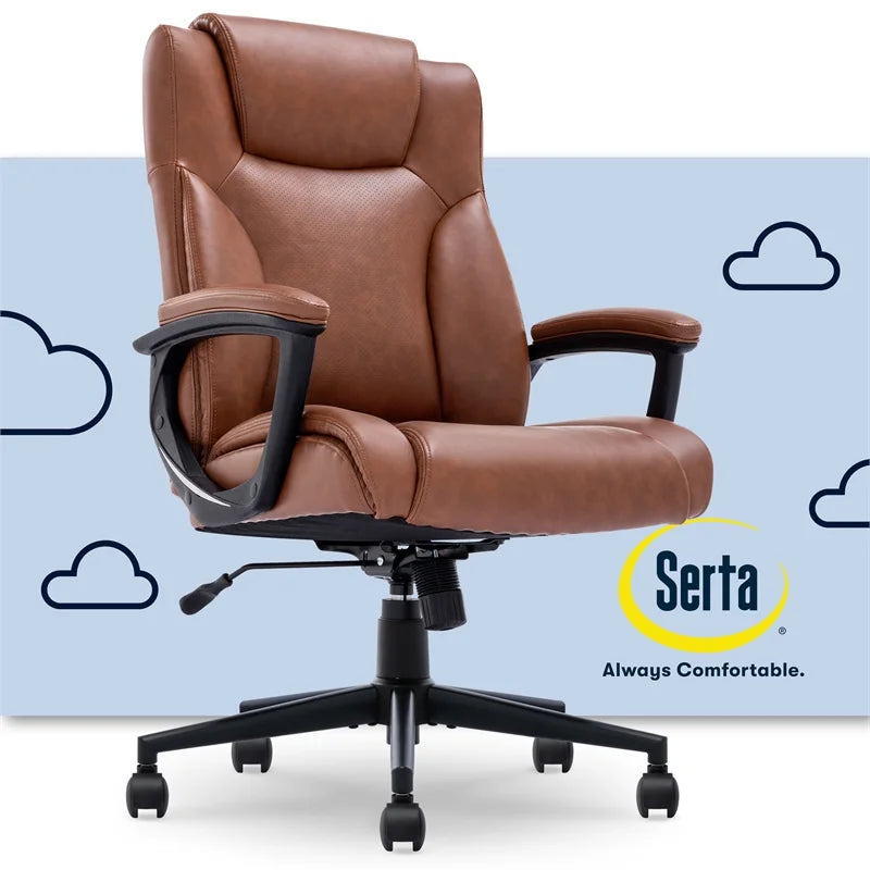 Executive Office Chair Cognac Bonded Leather T26583
