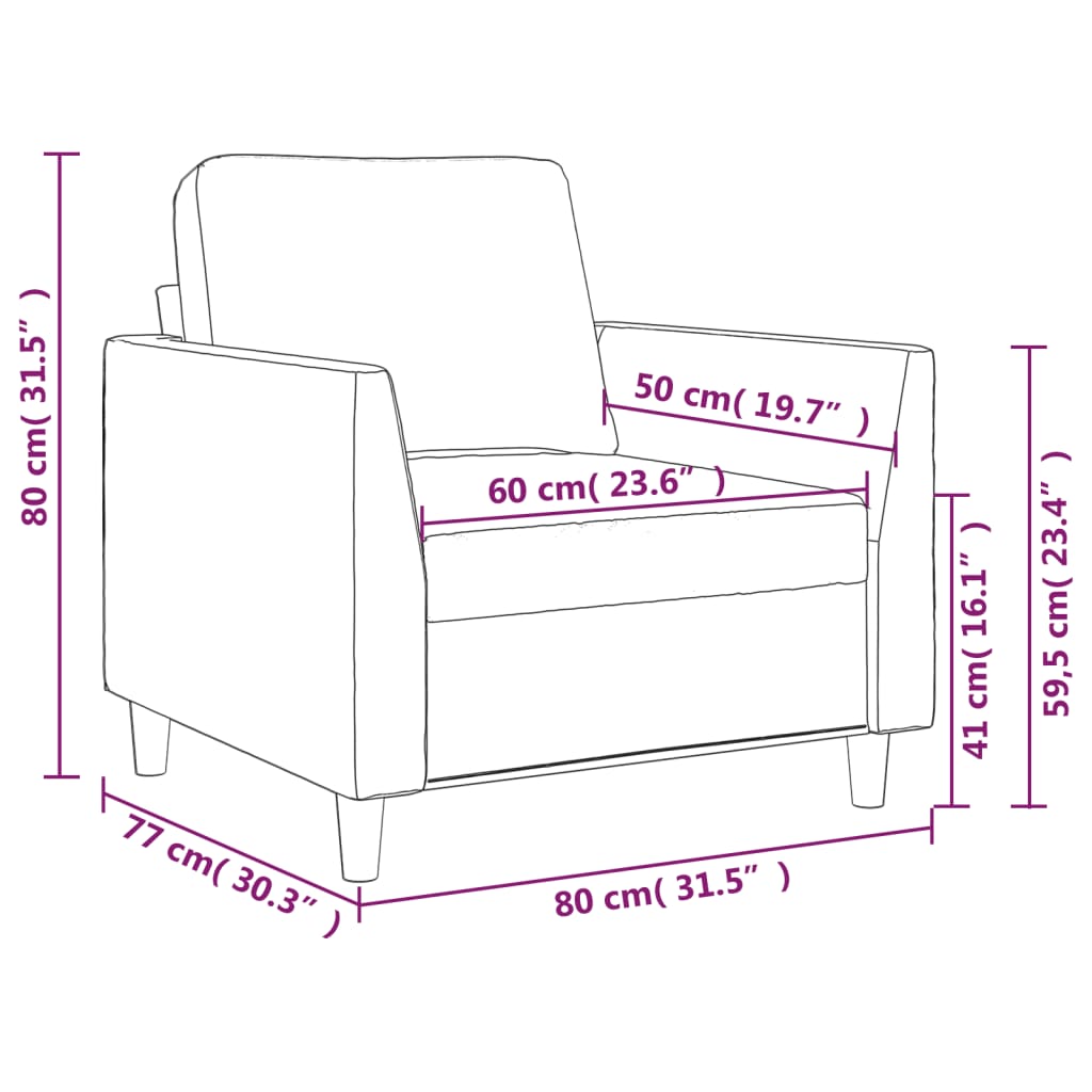 Black Faux Leather Sofa Chair H556240