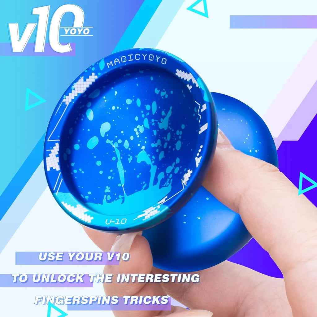 Blue Splash Finger Spin Metal Yoyo I318